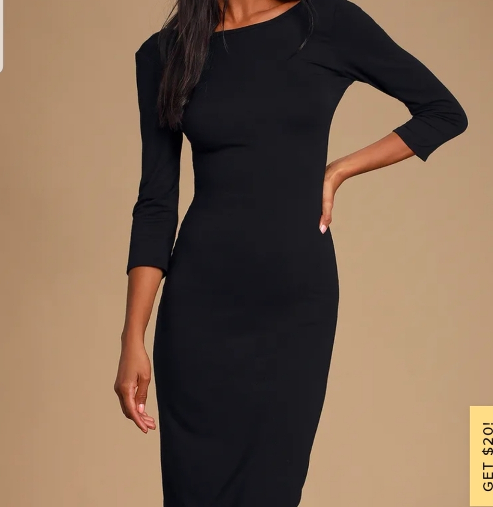 Black midi dress